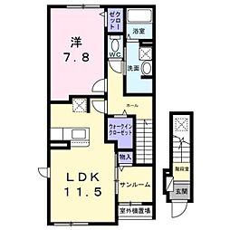 ガーデンKOSAKA 1LDKの間取図画像
