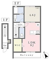 Earl'sCourt東温2 1LDKの間取図画像