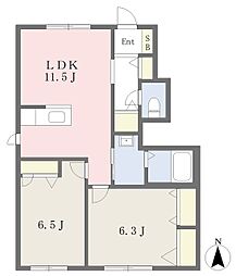 ディアス・ブランシェ-J 2LDKの間取図画像