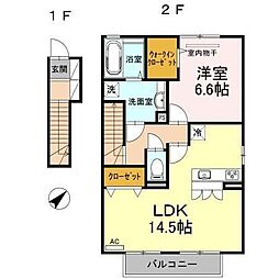 アリエッタ 1LDKの間取図画像