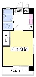 リッチフィールド土居田 ワンルームの間取図画像