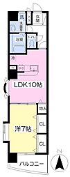アリストインターシティ 1LDKの間取図画像