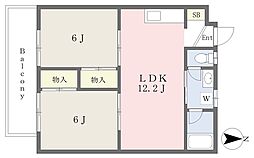 フレールいずみ 2LDKの間取図画像