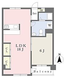 オックスフォード・サーカス松山IC2 1LDKの間取図画像