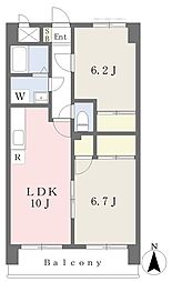 ラッフィナート 2LDKの間取図画像