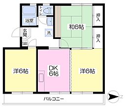 美都和ハイツ 3DKの間取図画像