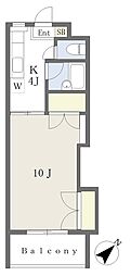 エンゼルコート21 1Kの間取図画像