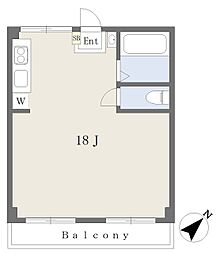 LaCaSaタイケン5 ワンルームの間取図画像