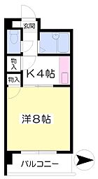 てらかわビル 1Kの間取図画像