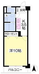 フォルテ小坂 1Kの間取図画像