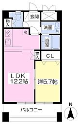 エクセルコート2 1LDKの間取図画像