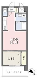 ルスト柳井町2 1LDKの間取図画像