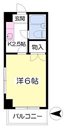 第3成田マンション 1Kの間取図画像