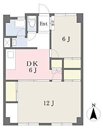 ニック道後 2DKの間取図画像