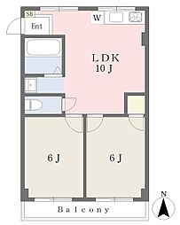 LaCaSaタイケン5 2LDKの間取図画像