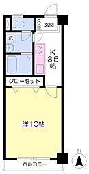 フォルテ小坂 1Kの間取図画像
