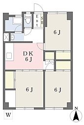ニック道後 3DKの間取図画像