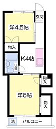 中塚マンション 2Kの間取図画像