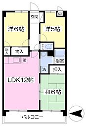 メゾンフォンテーヌ 3LDKの間取図画像