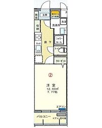 αプレミアム松末 502 5階1Kの間取り
