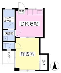 フロンティアＡＴ 4階1DKの間取り