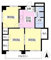 リヴィエール 3DKの間取図画像