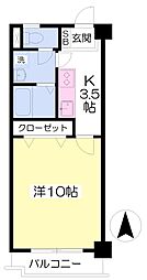 フォルテ小坂 1Kの間取図画像