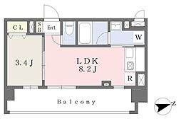 桜ヒルズ博多北 1LDKの間取図画像