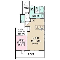 レジデンスザフィーア 1LDKの間取図画像