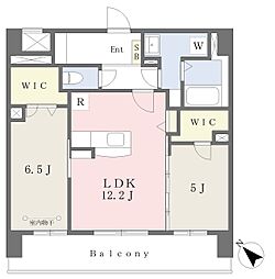 ルーチェフェリス・レジデンス竹下 2LDKの間取図画像