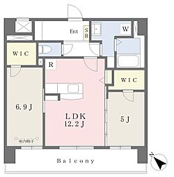 ルーチェフェリス・レジデンス竹下 2LDKの間取図画像