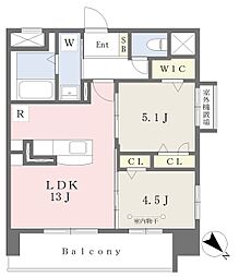 ルーチェフェリス・レジデンス竹下 2LDKの間取図画像