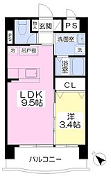 スタンドリバー東比恵 1LDKの間取図画像