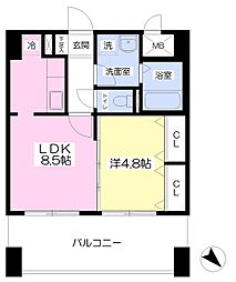 パークコート吉塚 1LDKの間取図画像
