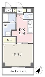 ウィズパーク 1DKの間取図画像