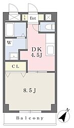 ウィズパーク 1DKの間取図画像