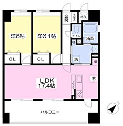 ラフレシーサ博多東 2LDKの間取図画像