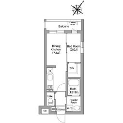 福岡市南区大楠1丁目マンション 1DKの間取図画像