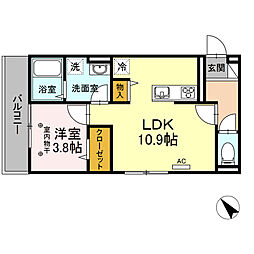 ファーストレジデンス野間 1LDKの間取図画像