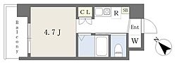 ヴィラージュ博多駅南 1Kの間取図画像