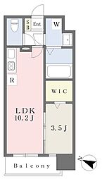 レジエル保田窪 1LDKの間取図画像