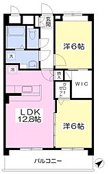 アンクレージュ西原 2LDKの間取図画像