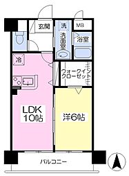 ボヌール尾ノ上 1LDKの間取図画像
