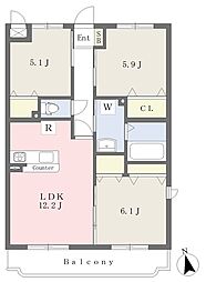 メゾン蔵原 3LDKの間取図画像