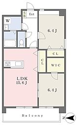 ベルレージュR2 2LDKの間取図画像