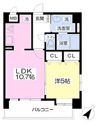 サージュ保田窪 1LDKの間取図画像