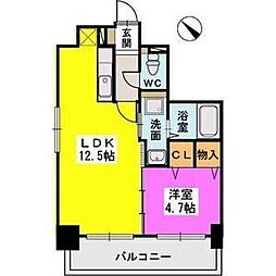 ル・セレクト山王 1LDKの間取図画像