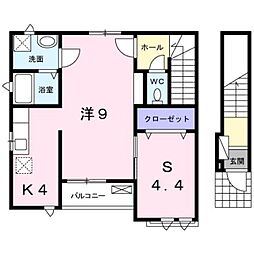 ラ・シャンス 1SKの間取図画像