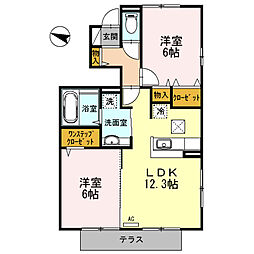 ソレールシュウ 2LDKの間取図画像