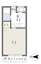 シャトル青山 1Kの間取図画像
